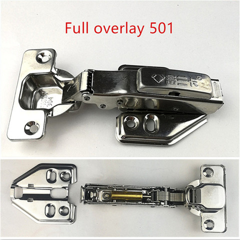 Full overlay 501 High quality Stainless steel removable Hinges Hydraulic Furniture Hinges Damper Buffer Cabinet door Hinges ► Photo 1/6