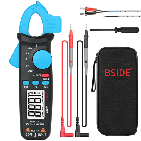 BSIDE ACM81 Digital Clamp Meter Auto-Rang TRMS 1mA Accuracy 200A Current DC AC Multimeter Vol Ohm Diode Temperature NCV Tester ► Photo 1/6