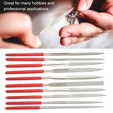 10Pcs 3x140mm Diamond File Needle Mini File Set Wood Rasp  Lapidary Ceramic Jewelry DIY Handcraft Cutting Carving Repair Tool ► Photo 1/6