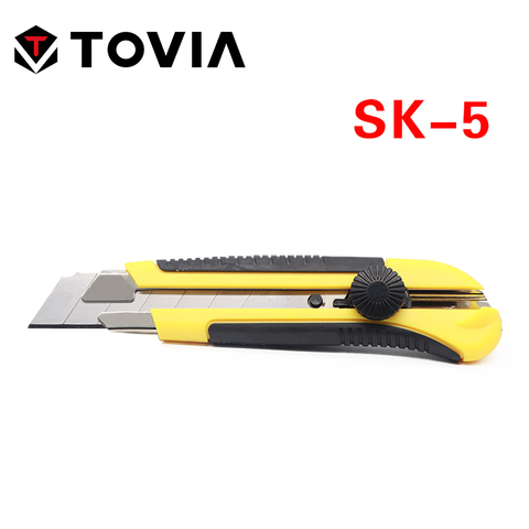 TOVIA 25mm Retractable Knife SK5 Stainless Steel Utility Knife Snap-Off Blade Cutting Box Paper Plastic Pocket Knife ► Photo 1/6