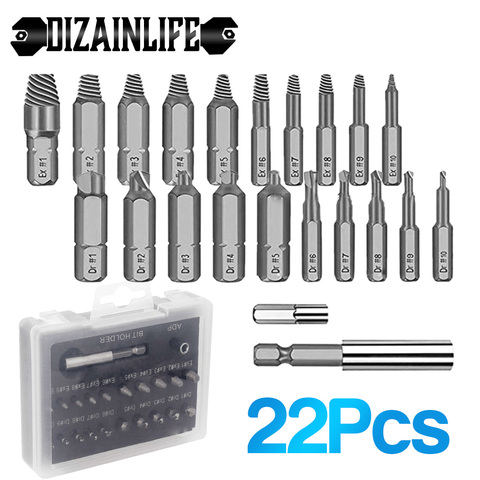 NEW 22 In 1 Extractor Screwdriver Remover Purpose Tools Screws Bolt Disassemble Stud Slip Teeth Damaged Demolish Stripped Broken ► Photo 1/6