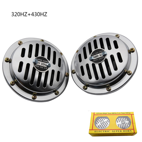 1 Pair Electric Car Motorcycle Horn 12V 430 Hz Loud 335 HZ Horn Loud Aluminum Coil Air Horn for Cars Vehicles Trucks Motorcycles ► Photo 1/6