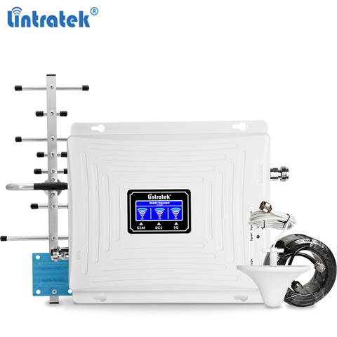 Lintratek Triband Signal Booster 2G 3G 4G LTE Repeater 900 1800 2100 2600MHz  Amplifier 4G 1800 2600 Network Booster 900 2100 ► Photo 1/6
