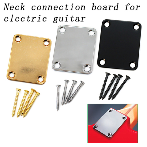 Electric guitar neck connection plate reinforcement plate rear cushion plastic metal back cover plate fixing screw fittings ► Photo 1/6