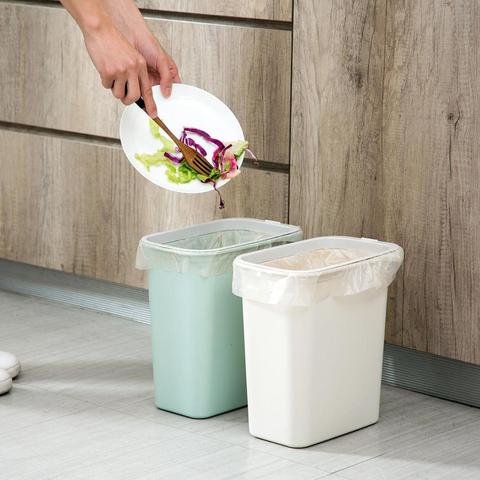 Bathroom Kitchen Trash Can Bedside Narrow Seam Waste Bin Space Saving Dustbin Garbage Bucket Plastic Recycling Bin Waste Basket ► Photo 1/6