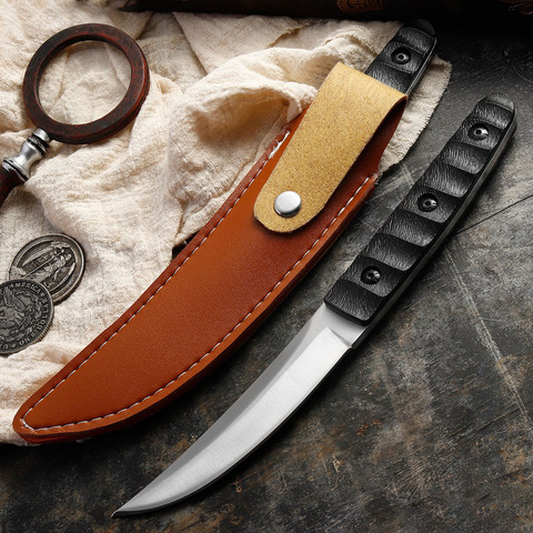 Hand Forged Spring Steel Outdoor Camping Hunting Sharp Wilderness Survival Knife Straight Knife Samurai Knife Fixed Blade Knife ► Photo 1/6