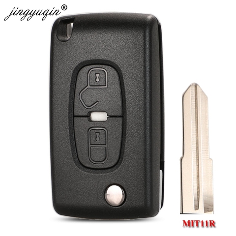 jingyuqin FOR Peugeot 4007 ET 4008 Citroen C-Crosser C4 Aircross 2 Button Flip Remote Key Case Shell Fob MIT-11R Blade CE1731 ► Photo 1/4