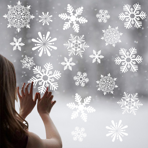 1 Sheet Merry Christmas Snowflake Snowman Window Sticker Christmas Wall Stickers Kids Room Wall Decals ► Photo 1/6