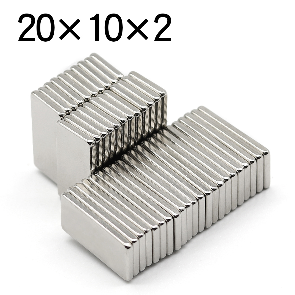 N50 20x10x2mm Neodymium Block Magnet Oblong Super Strong Rare Earth Magnets 