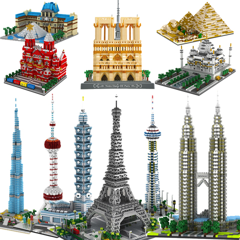 Micro Bricks Mini Blocks Architecture Triumphal Arch Pyramid Sets Model Building Kits Kids Toys Expert London Paris Eiffel Tower ► Photo 1/6