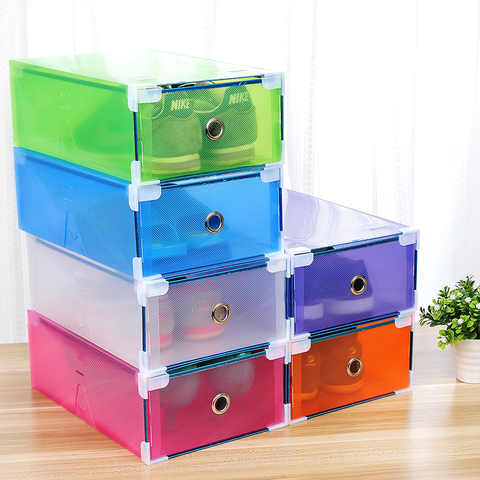 5PCS Transparent shoe box dustproof storage box can be superimposed combination shoe cabinet Clamshell men and women shoe box ► Photo 1/6