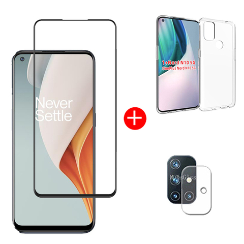 3-in-1 Full Cover Tempered Glass For Oneplus Nord N10 Screen Protector Glass For Oneplus N100 Camera and Lens ► Photo 1/6