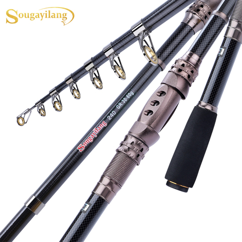 Sougayilang 1.5M - 3.3M Colorful Guide Ring Collapsible Superhard Carbon Fiber Portable Telescopic Fishing Rod Sea Fishing Pole ► Photo 1/6