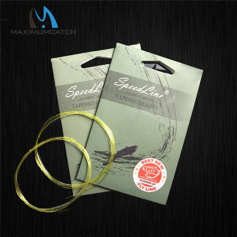 Maximumcatch Flat Butt Tapered Leader Fully Clear/Yellow With Clear Tip Fly Fishing Leader Line 9ft/15ft 3X-6X ► Photo 1/6