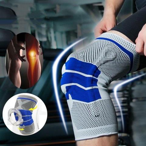 1 Piece Silicone Full Knee Brace Strap Patella Medial Support Strong Meniscus Compression Protection Sport Pads Running Basket ► Photo 1/6