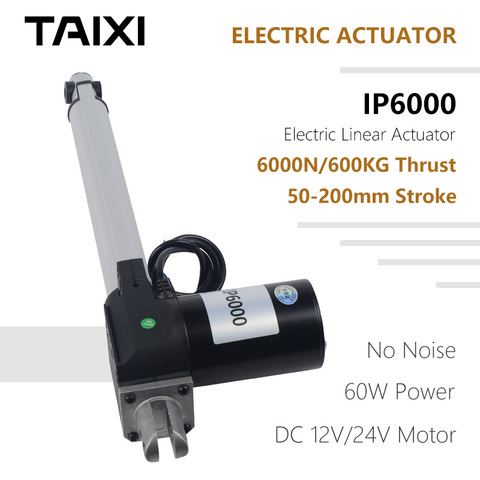 Electric Linear Actuator 50 100 150 200mm Stroke 6000N Center Lock Used for Equipment Lifting Electric Window Opener Great Power ► Photo 1/6