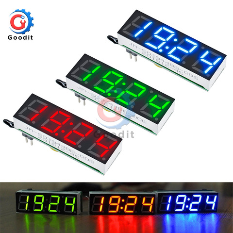 3 In 1 LED Digital Tube Clock Temperature Voltage Module Time Thermometer Voltmeter Time Meter Board DC 5V-30V R8025 ► Photo 1/6