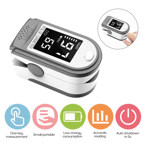 Portable Fingertip Oximeter L-ED Display Blood Oxygen Pulse Rate Monitor for Family Travel (White) ► Photo 1/6