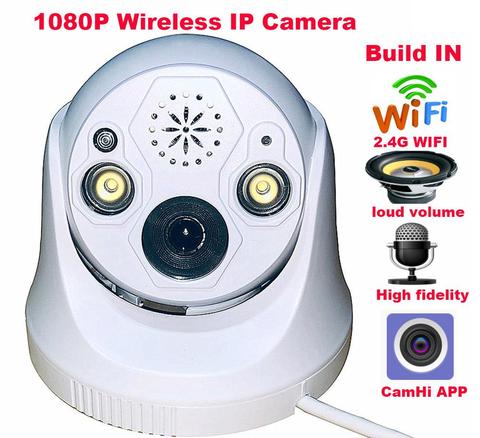 CamHi Wireless WiFi 1920*1080P 2.0MP dome IP Camera SD Card Slot ONVIF speaker Mic 2 Way Audio Recording SD Card Slot ► Photo 1/6