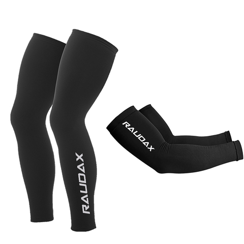 2022 Pro Team Raudax Leg Warmers Black UV Protection Cycling Arm Warmer Breathable Bicycle Running Racing MTB Bike Leg Sleeve ► Photo 1/6