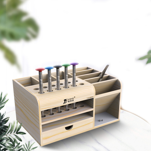 ToolGuide Wooden Storage Box Screwdriver Tweezers Holder Mobile Phone Repair Desktop  Reception Tool Parts Box ► Photo 1/6