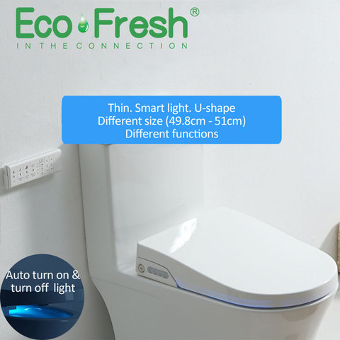 EcoFresh D U-shape Smart toilet seat Electric Bidet cover smart night light intelligent  bidet sprayer heat clean dry Massage ► Photo 1/6