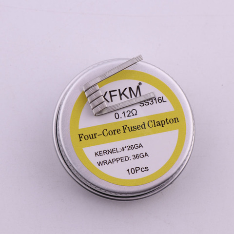 XFKM 10pcs/lot Premade NI80 SS316L A1 Alien Fused Clapton Prebuilt Coil Nichrome Prebuilt Wire Heat Resistance Vape ► Photo 1/6