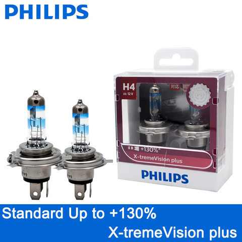 2X Philips H1 H4 H7 9003 HB2 12V X-treme Vision Plus Xenon White Light Halogen Headlight 130% Brighter Car Genuine Bulbs XVP ► Photo 1/6