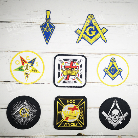 Masonic Embroidery Patches MASON Freemason skull knight templer  EMBLEM Badge ► Photo 1/6