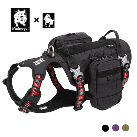 Truelove Dog Harness Backpack Bag Saddle Military Tactical Waterproof Harness Pet Dog Backpack Carrier Outdoor Travel Training ► Photo 1/6
