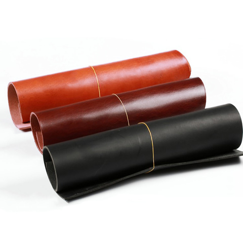 3/4mm thick vegetable tanned cowhide genuine full grain leather craft sheath/belt material ► Photo 1/6