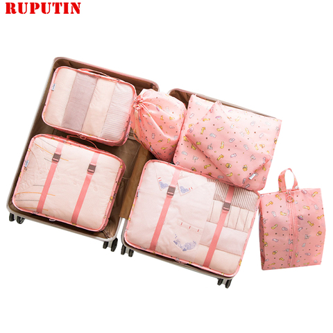 7pcs/set Suitcase Organizer Portable Storage Bag Travel Accessory Kit Laundry Pouch Packing Set Travel Bag For Clothes Underwear ► Photo 1/6