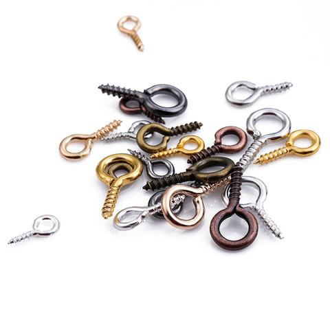 200pcs Small Tiny Mini Eye Pins Eyepins Hooks Eyelets Screw Threaded Gold Rhodium Clasps Hooks For DIY Jewelry Making Findings ► Photo 1/6