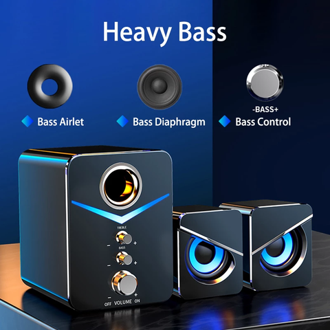 ZK50 Bluetooth Wired Computer Speakers Loudspeaker Bass Subwoofer AUX Audio Home Theater Music Player Speaker PC Laptop SoundBox ► Photo 1/6
