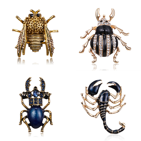 Insect Brooch Beetles Brooches Pin Fashion Scorpion Cicada Beetle Scarf Clip Broach Bouquet Animal Coat Suit Clothes Accessories ► Photo 1/6