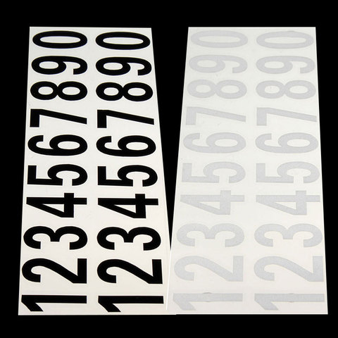 2pcs House Door Street Address Mailbox Number Or Car Digits Numeral Car Room Gate Vinyl Decal Reflective White Black Stickers ► Photo 1/6