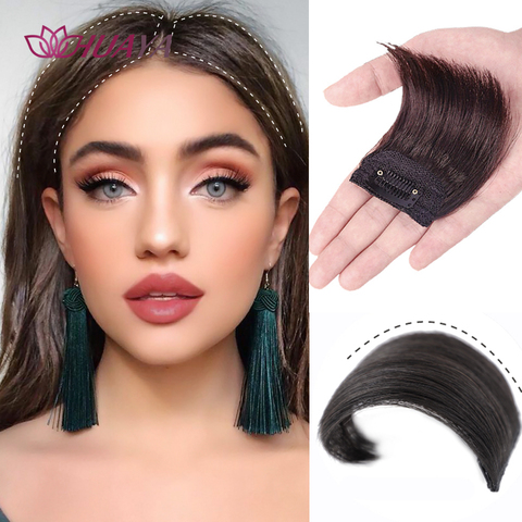 HUAYA Synthetic Straight Pad Hair Piece Top Two Side Invisible  Ivisiblity Thickened Hair Root Pad High Natural Hair Extension ► Photo 1/6