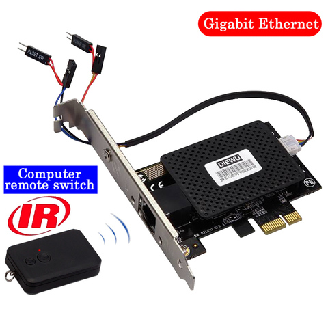 Multifunction 10/100/1000 Mbps PCI-E PCI Express computer PC Desktop Power on/off Switch 2 in 1 ► Photo 1/6