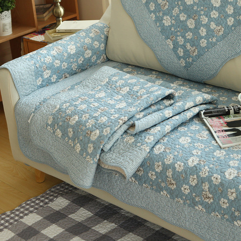 Spring Summer Floral Pattern Sofa Cover Mat Pillow Fashion Comfortable Non-slip Sofa Back Towel L-shaped Sofa Furniture Case ► Photo 1/6