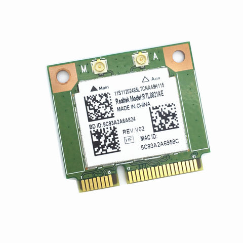 Realtek RTL8821AE 802.11AC 433Mbps WiFi Bluetooth 4.0 Combo Half Mini PCI-e Wireless Card ► Photo 1/2