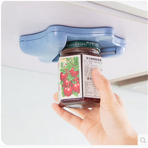 Can Opener Creative Can Opener Under the Cabinet Self-adhesive Jar Bottle Opener Top Lid Remover Helps Tired or Wet Hand Random ► Photo 1/5