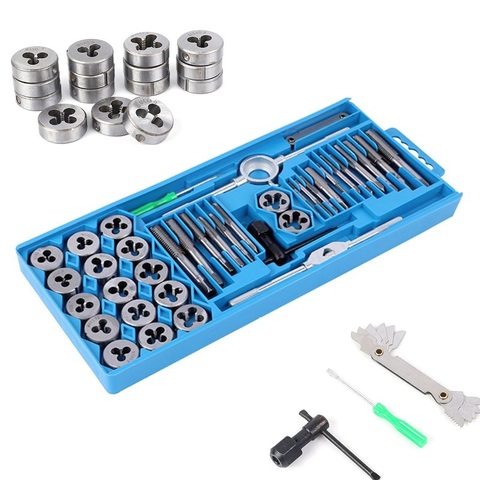 40 Piece Tap and Die Set w/Case Tapping Threading Chasing Repair, Metric Tap and Die Screw Extractor Set ► Photo 1/6
