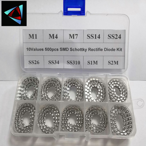 10Values x50 500pcs SMD M1 M4 M7 SS14 SS24 SS26 SS34 SS310 S1M S2M SMA Schottky Rectifie Diode Kit ► Photo 1/3