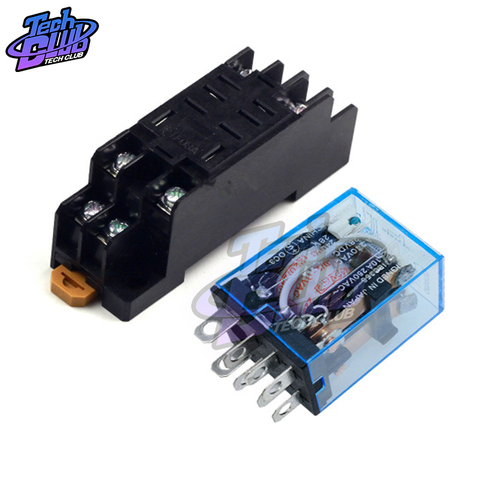 General Purpose LY2NJ Electronic Micro Electromagnetic Relay LED Lamp 10A 8 Pins Coil DPDT DC12V 24V AC 220V ► Photo 1/6