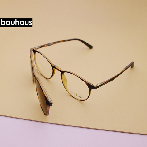 bauhaus Magnet Eyeglasses Full Rim Optical Frame Prescription Spectacle Round Vintage Myopia polarization Sunglasses Anti Glare ► Photo 1/6