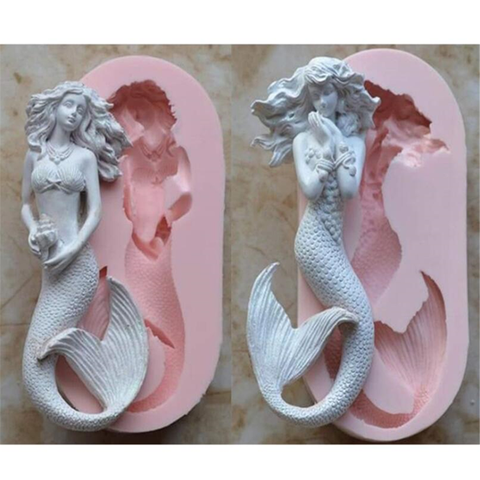 Luyou 1pc Mermaid Silicone Resin Molds Fondant Molds Cake Decorating Tools Cake Gumpaste Molds, Kitchen Accessories FM1929 ► Photo 1/6