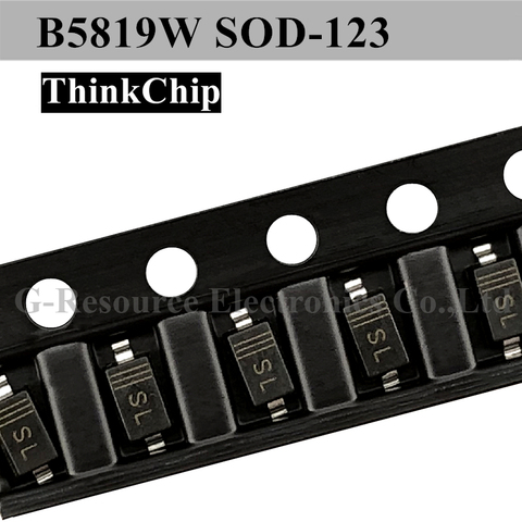 B5819W SOD-123 1206 SMD Schottky diode B5819 (Marking SL) Please contact customer service for large quantity ► Photo 1/1