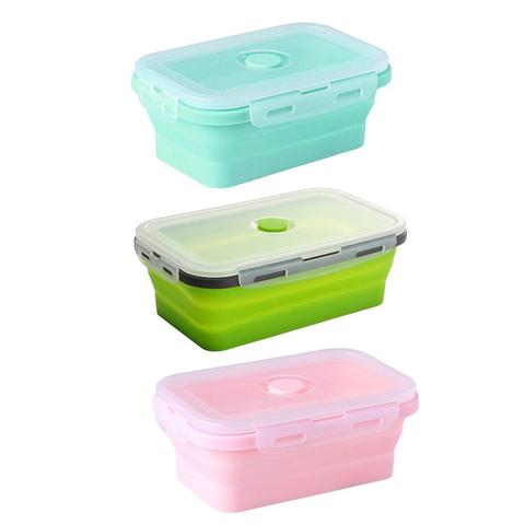 Silicone Lunch Box, Portable 500/800/1200mL Silicone Food