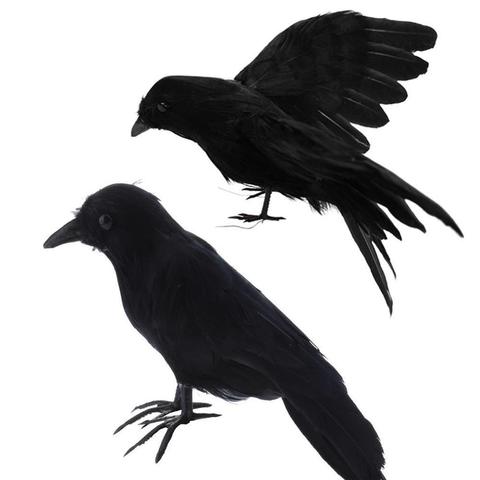 Artificial Crow Black Bird Raven Prop Decor For Halloween Display Event Party Bar Decoration Supplies Gift ► Photo 1/6