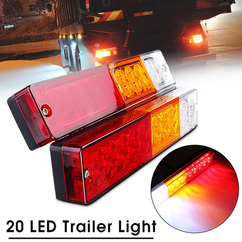 20 leds 12V Waterproof Lights Truck LED Tail Light Lamp Yacht Car  Trailer Taillight Reversing Running Brake Turn ► Photo 1/6